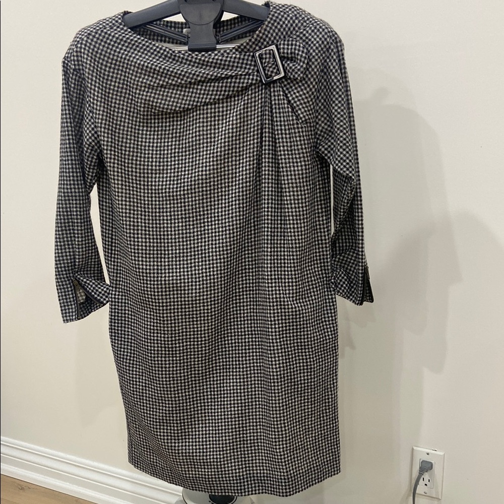 See By Chloe Black and White Asymmetrical Sheath Dress